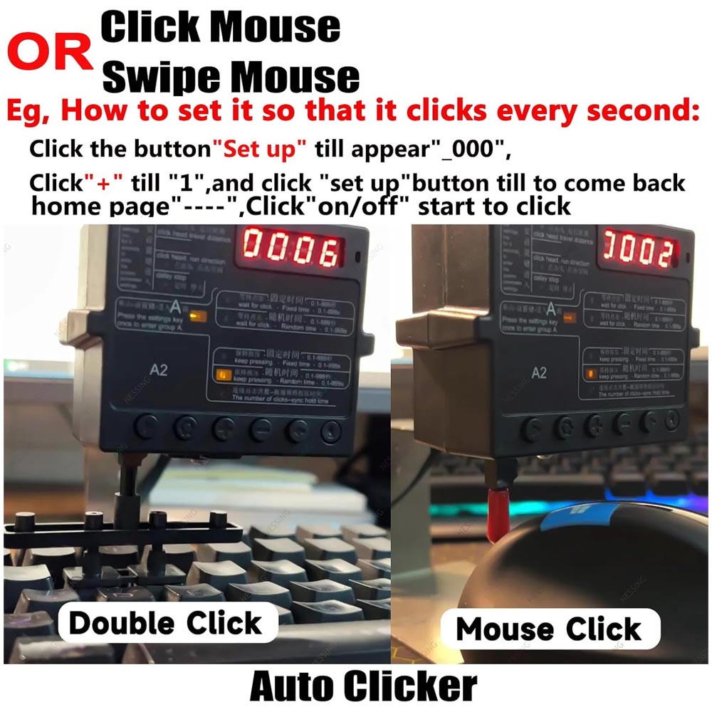 Auto Mouse Mover - (ABC) Fysieke klik Auto-toetsenbordklikker Muisjiggler; Automatische
