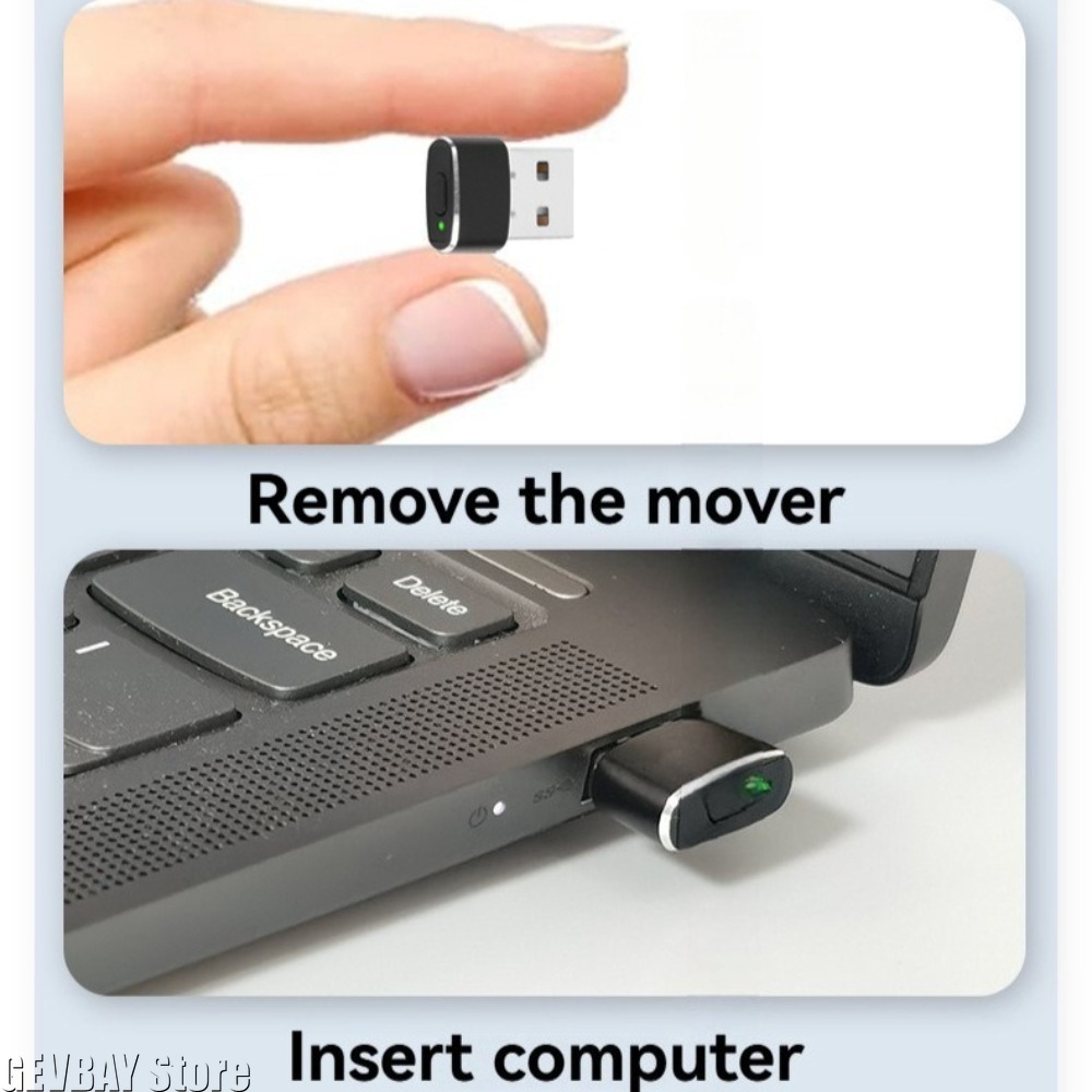Auto Mouse Mover - Mini USB-muisjiggler, onzichtbare muisbeweger, aan/uit-knoppen, plug-and-play,