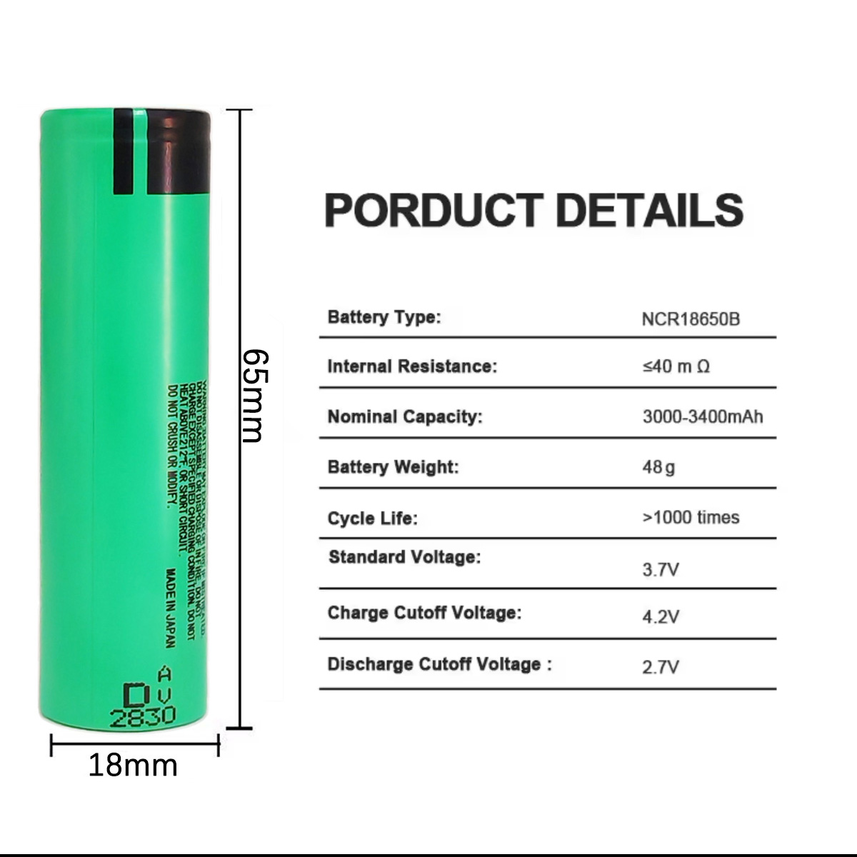 18650 batterij 3,7 V 3000 MAH  - Electronics And Gadgets Ce recensie en prijs